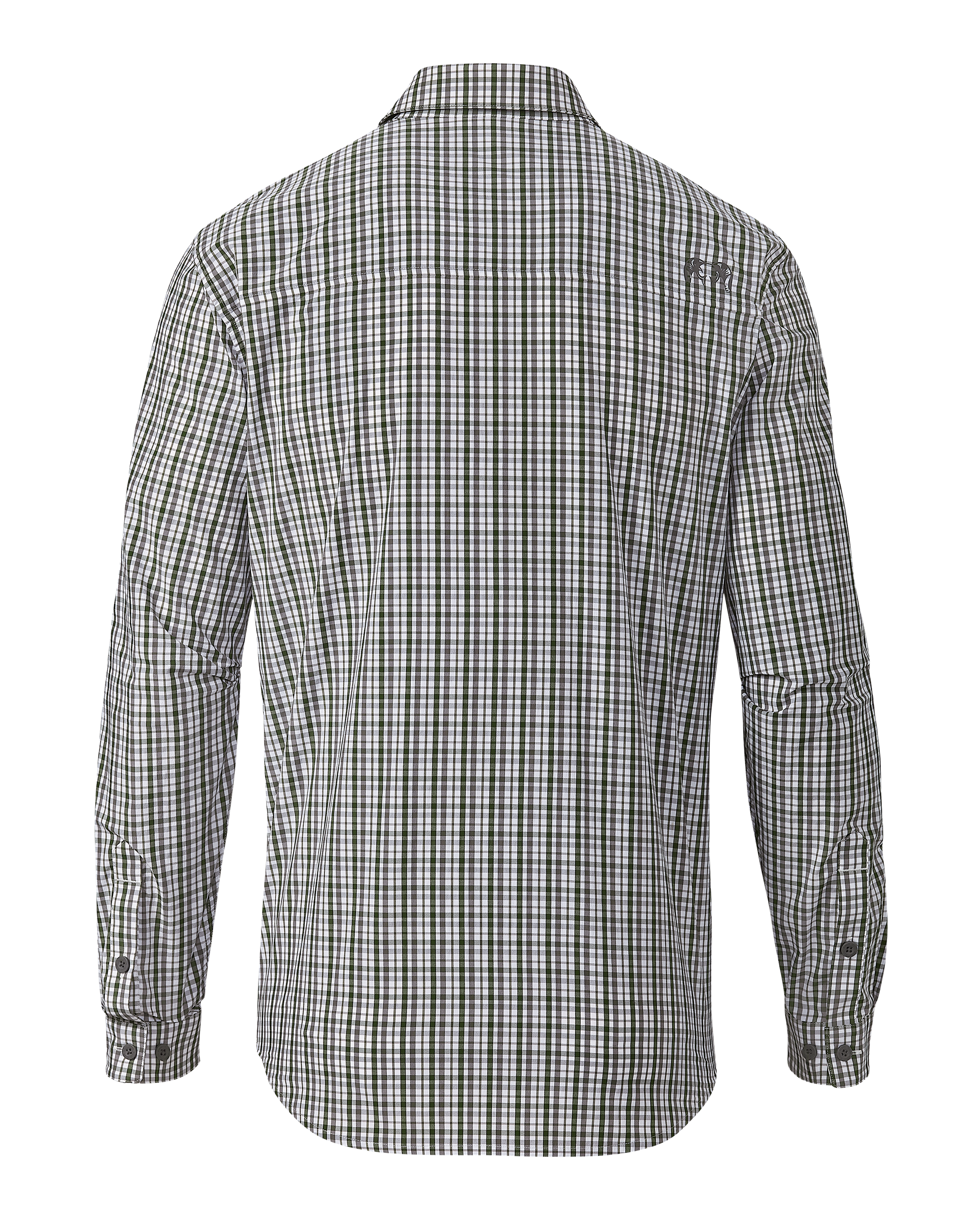 Borrego LS Shirt | Mini Cross Check Verde Plaid - Image 2