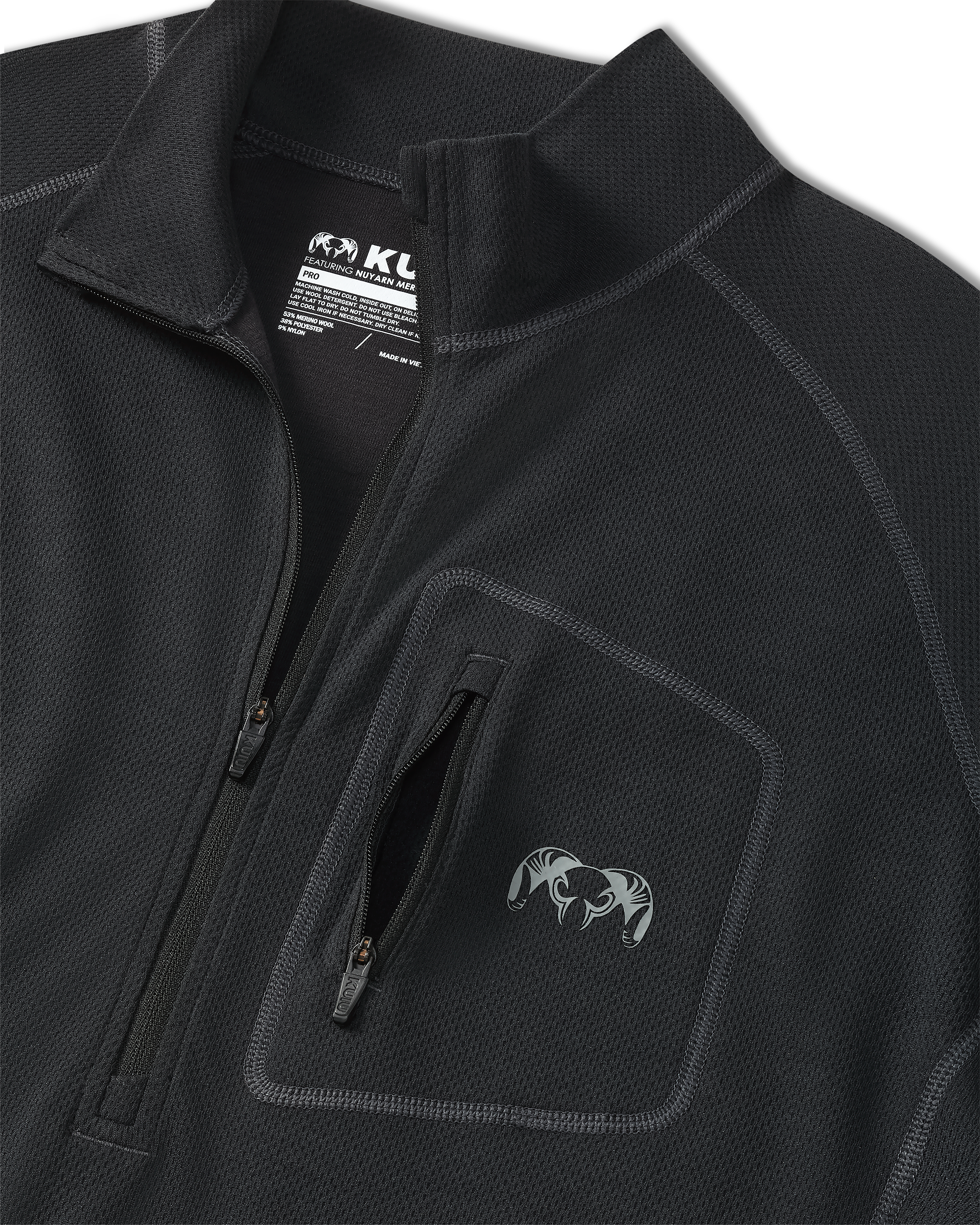 PRO Merino 200 Zip-T | Black - Image 2
