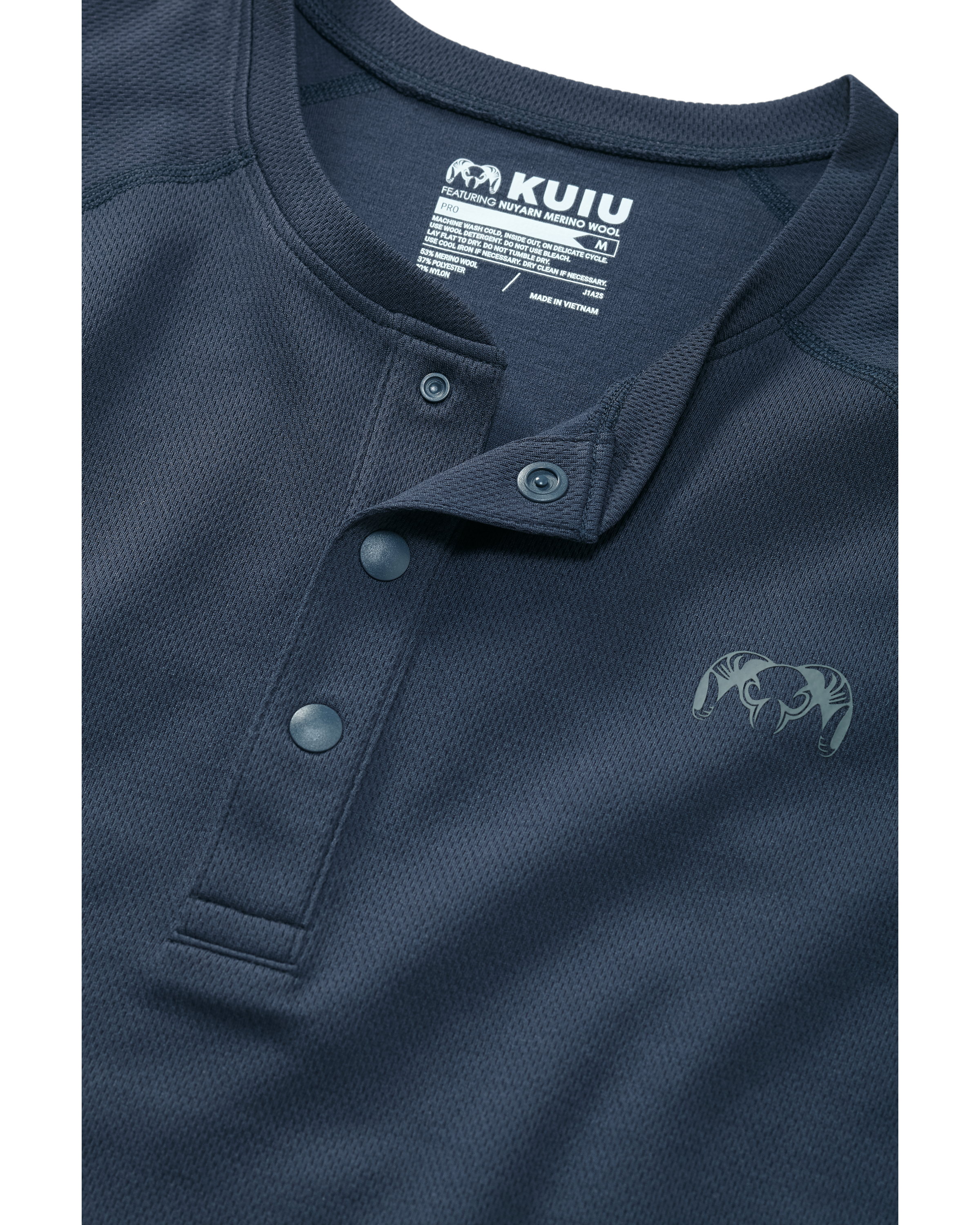 PRO Merino 200 Henley | Steel Blue - Image 2