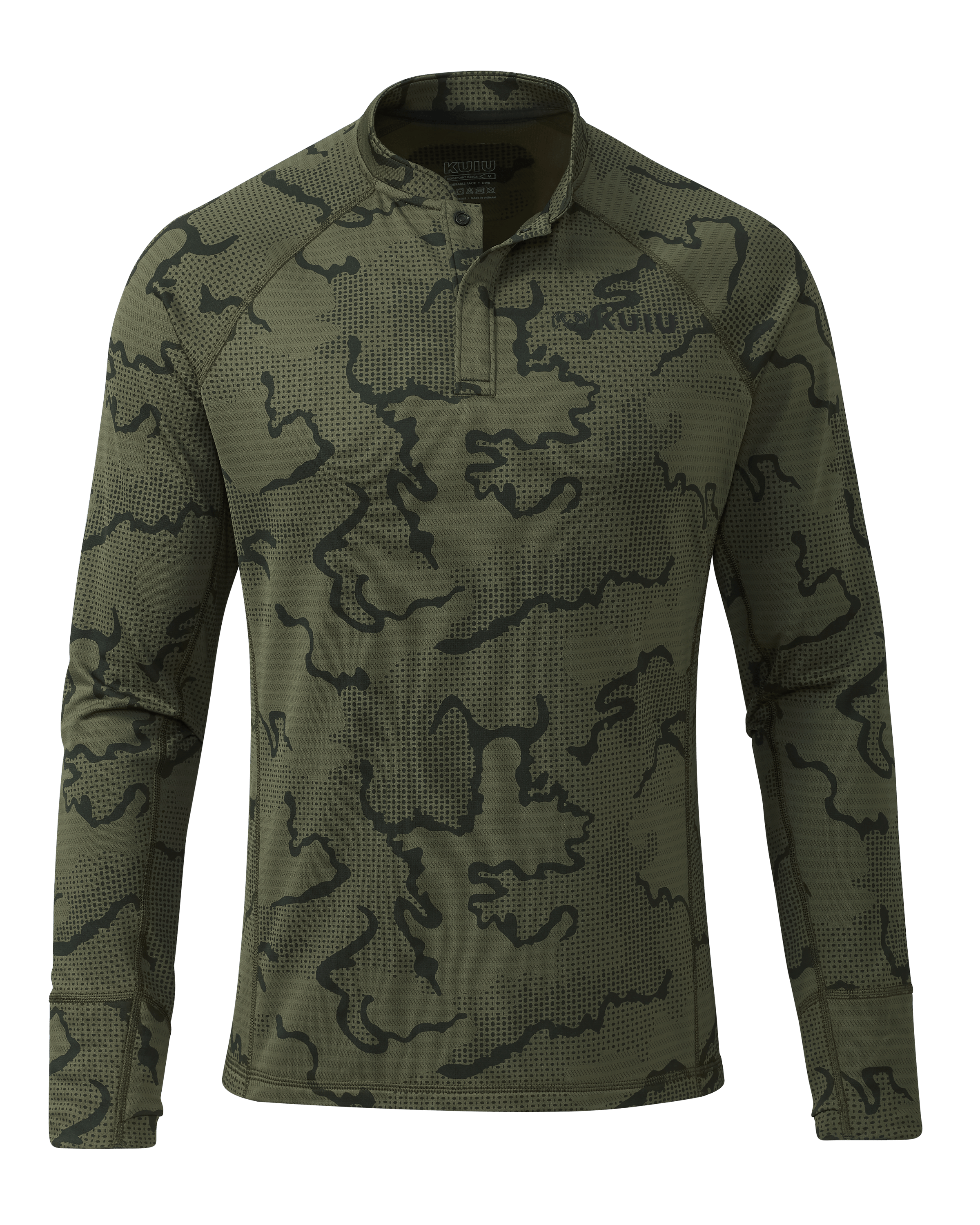 Outlet Ridgepoint Fleece Henley | Olive Tonal